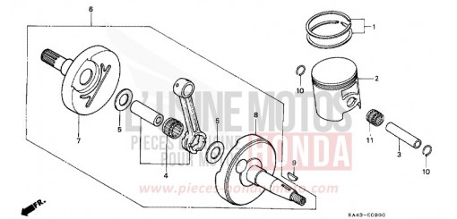 VILEBREQUIN/PISTON CR250RK de 1989